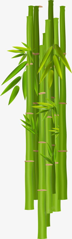 绿色卡通竹子矢量图素材
