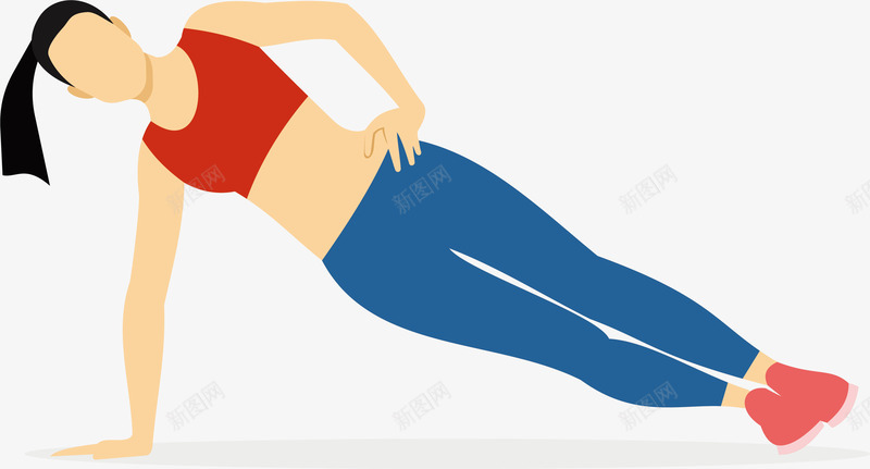 斜腹肌运动png免抠素材_新图网 https://ixintu.com 室内运动 家庭锻炼 斜腹肌 矢量素材 锻炼腹肌