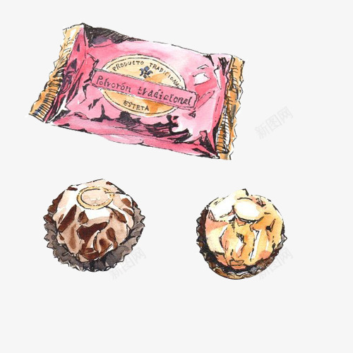巧克力手绘费列罗png免抠素材_新图网 https://ixintu.com 巧克力 巧克力包装 情人节礼物 手绘美食 甜食 零食