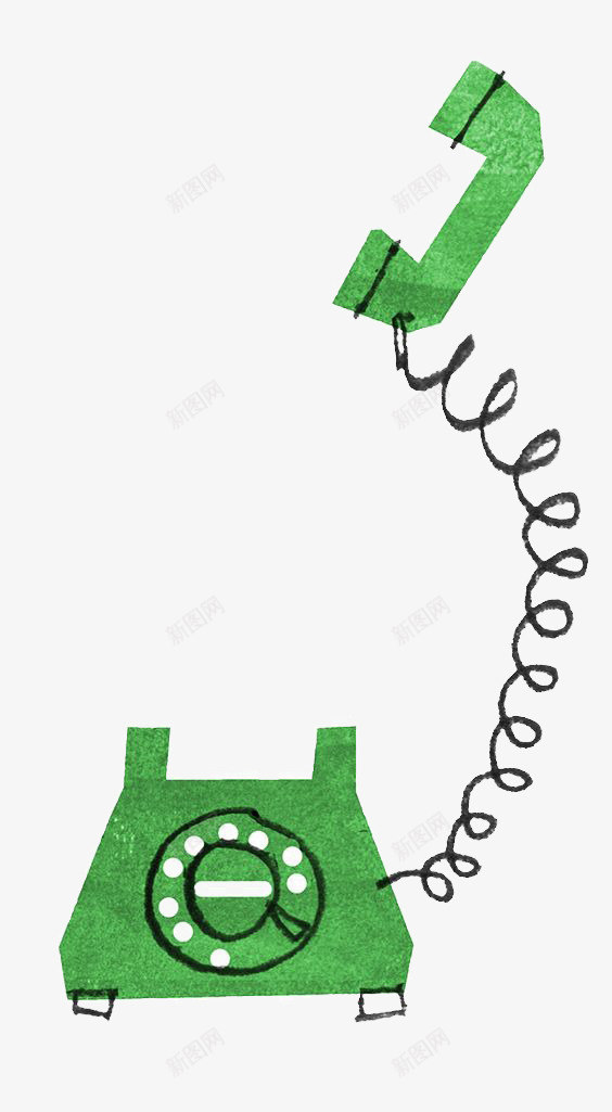 老式电话png免抠素材_新图网 https://ixintu.com 卡通 复古 手绘 手绘电话机 插画 文艺 清新 电话 绿色 老式