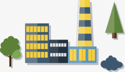 工业建筑扁平化工厂设备建筑图标高清图片