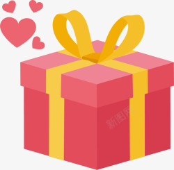 爱情主题LOVE立体字情人节红色立体礼盒高清图片