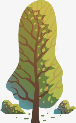 卡通树木植物装饰插画矢量图素材