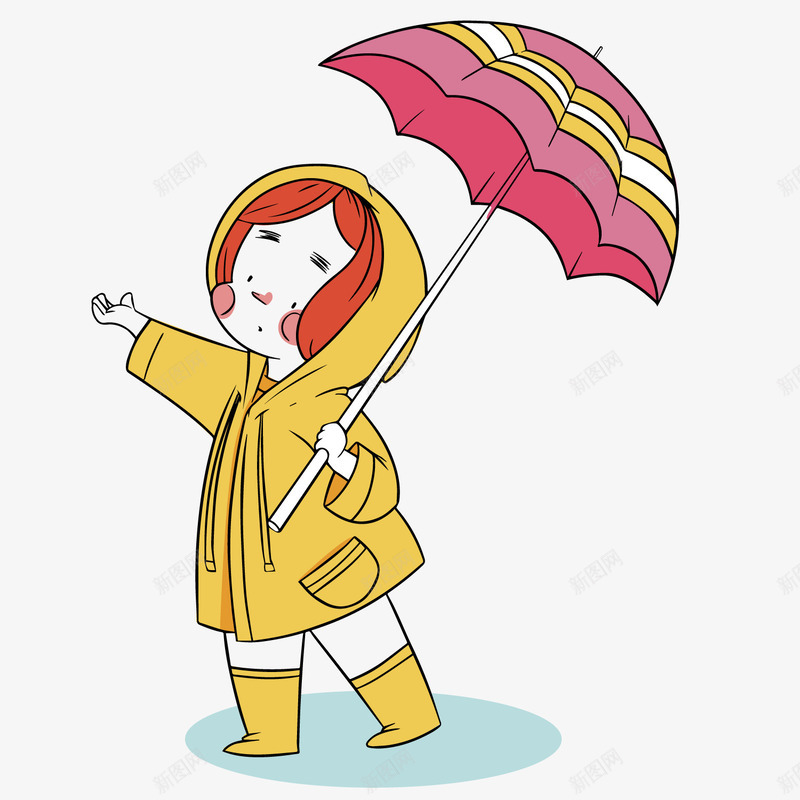 下雨天png免抠素材_新图网 https://ixintu.com 儿童 彩虹伞 手绘 雨天