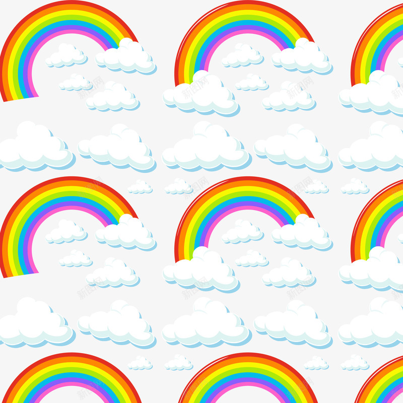 云朵和彩虹png免抠素材_新图网 https://ixintu.com 云朵 彩虹 抽象 抽象云 矢量背景