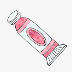 手绘牙膏粉红色的牙膏手绘高清图片