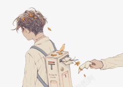 小清新手绘男生唯美手绘人物插画高清图片