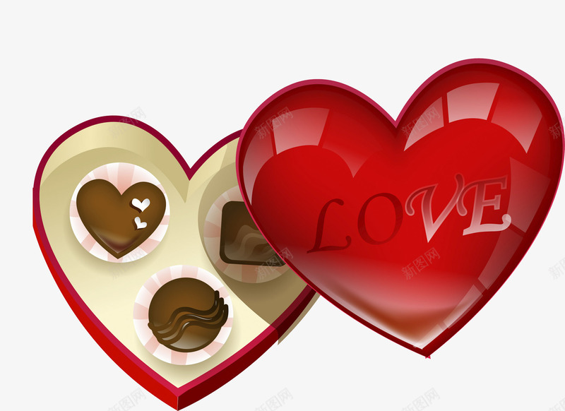 心形送女友巧克力盒装png免抠素材_新图网 https://ixintu.com 创意 卡通 商务 巧克力 情人 手绘 浪漫 爱情