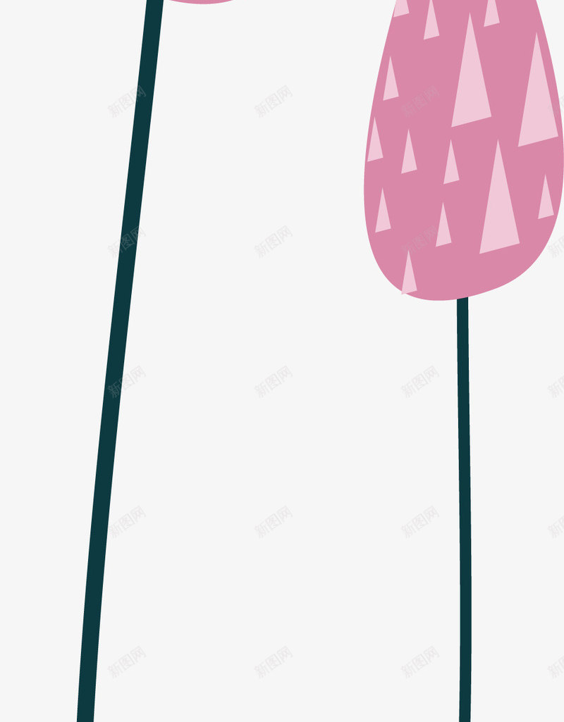粉色植物png免抠素材_新图网 https://ixintu.com 平面图案 插画 热带森林 花苞