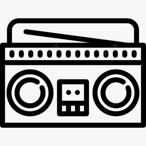 无线图标png_新图网 https://ixintu.com 复古 广播箱 收录音机 收音机 磁带 科技 经典 音乐