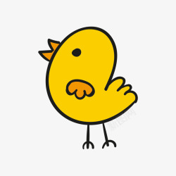 黄色的小鸡可爱小鸡简笔画矢量图高清图片