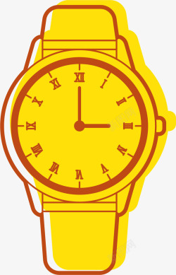黄色手表矢量图素材