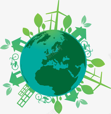 低碳节能环保绿色生态科技大自然图标图标