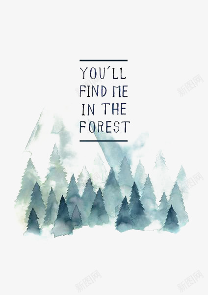 水彩森林png免抠素材_新图网 https://ixintu.com 卡通 山脉 意境 手绘 插画 森林 水彩