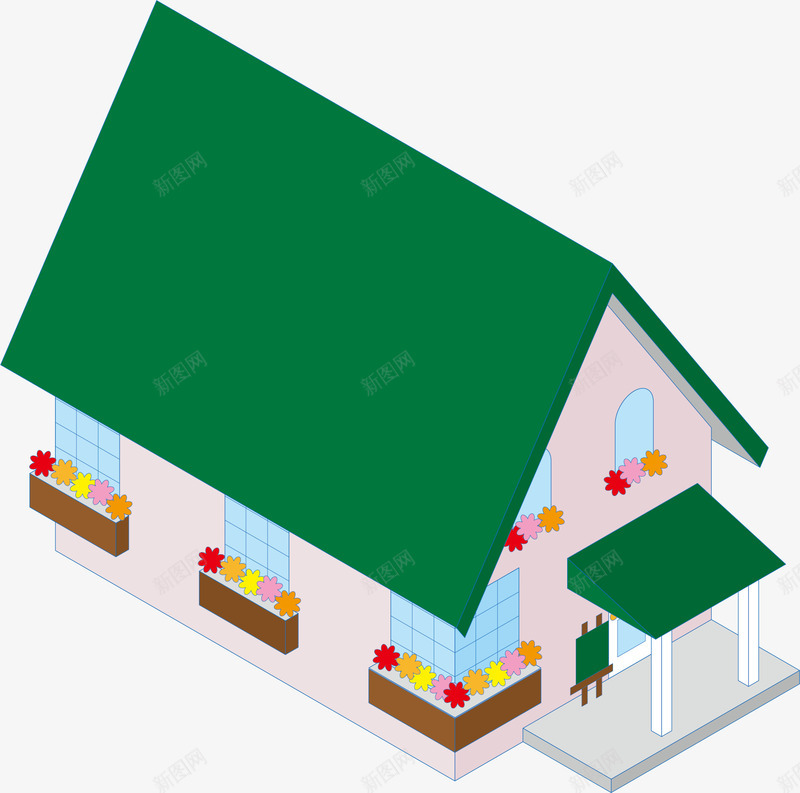 房屋建筑图标png_新图网 https://ixintu.com 便利超市 便利超市logo 卡通 小型超市 房屋 房顶 蓝色