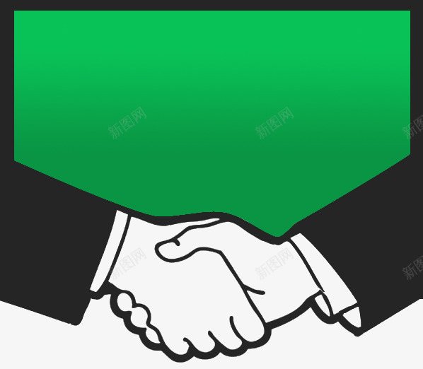 商务合作两人握手装饰背景png免抠素材_新图网 https://ixintu.com 两人握手 合作 商务 绿色背景 装饰背景 黑白矢量握手