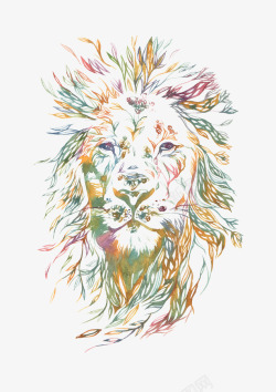 动物拼图狮子图形高清图片