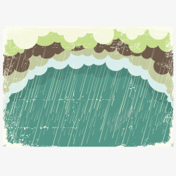 下雨背景装饰卡通颜色矢量图素材