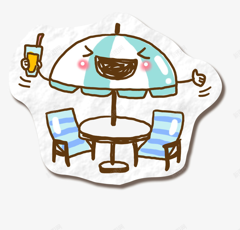卡通桌子椅子图案png免抠素材_新图网 https://ixintu.com 夏天 桌子