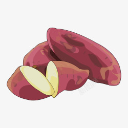 小甘薯卡通红皮红薯蔬菜插画高清图片