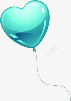 球珠蓝色爱心珠光气球七夕情人节高清图片