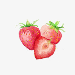水彩蓝莓水果草莓果子手绘画片高清图片