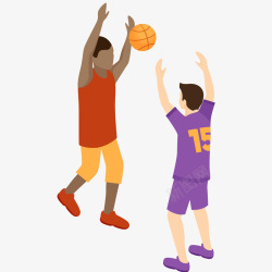 插画体育运动男学生打篮球卡通插画矢量图高清图片