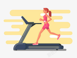 女生跑步跑步机上跑步的女生高清图片