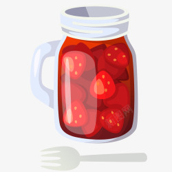 红色的水果罐头矢量图素材