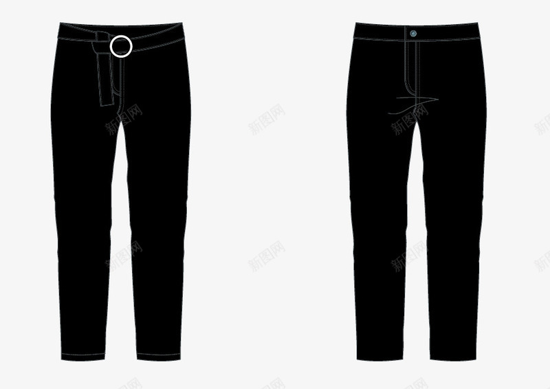 黑色牛仔裤png免抠素材_新图网 https://ixintu.com 服装 牛仔 裤子 黑色