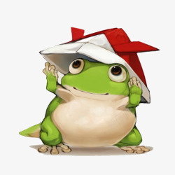 青蛙帽子戴帽子的小青蛙高清图片
