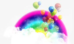 背景彩虹气球素材