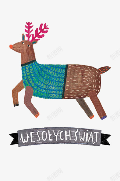 穿着毛衣的小鹿png免抠素材_新图网 https://ixintu.com 卡通动物 小鹿 森林 毛衣
