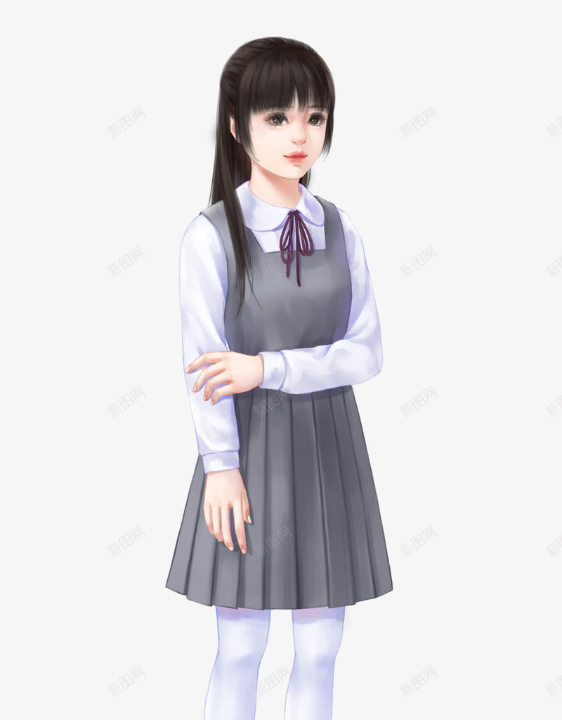 校服装女孩png免抠素材_新图网 https://ixintu.com 女孩 服装 素材