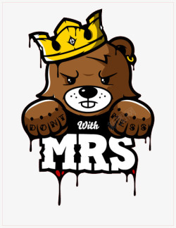 嘻哈卡通人物戴王冠的小熊高清图片