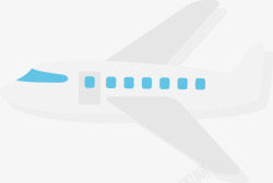 卡通扁平化白色飞机素材