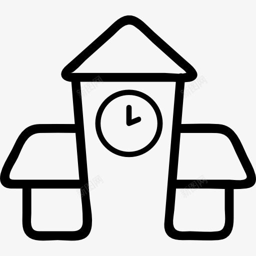 了望塔图标png_新图网 https://ixintu.com 建筑 手表 时钟 时间