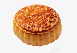 圆形完整的中秋季月饼甜馅饼实物素材