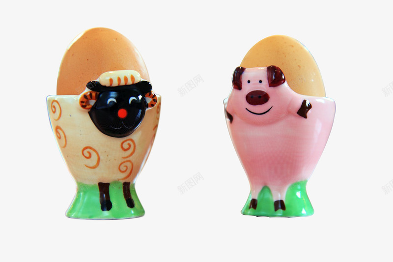 2只可爱的杯装鸡蛋png免抠素材_新图网 https://ixintu.com 动物杯子 卡通 可爱 小黑猫 食物 鸡蛋