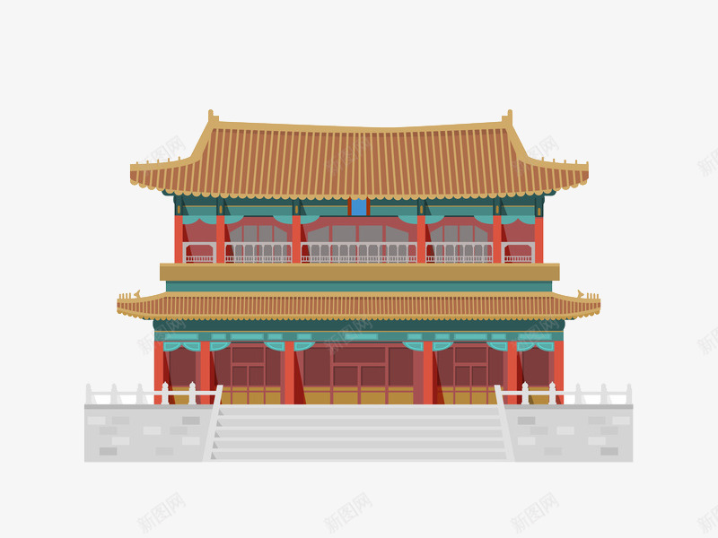 北京古建筑手绘插画png免抠素材_新图网 https://ixintu.com 北京 北京古建筑手绘插画 名胜 地标 旅游 横梁彩绘 遗产 魅力