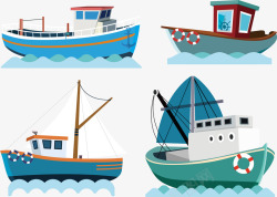 海上出行蓝色交通轮船插画矢量图高清图片