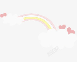 爱心彩虹云装饰卡通彩虹高清图片