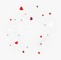 红色漩涡红心白线漩涡情人节快乐高清图片