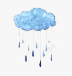 雨滴插画水彩云彩高清图片