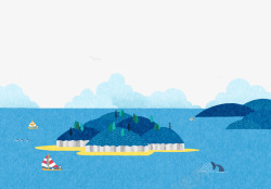 网页插图卡通小清新海洋插画高清图片