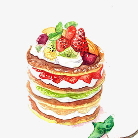 卡通手绘草莓蛋糕png免抠素材_新图网 https://ixintu.com 卡通 吃货 大餐 手绘 插画 美食 食物 餐饮