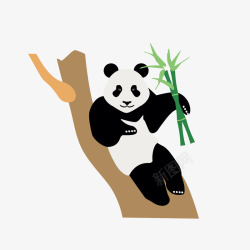 扁平化大熊猫灰色大熊猫高清图片