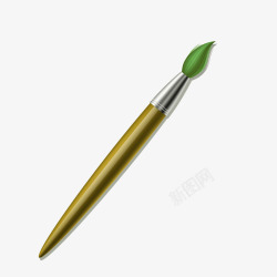 绿色画笔毛笔水彩矢量图素材