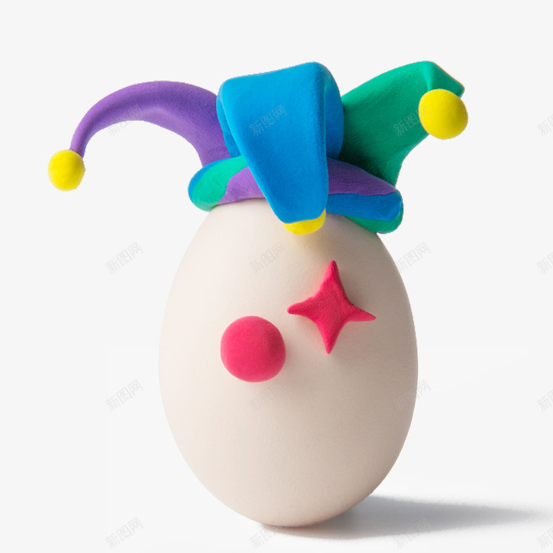 戴着小丑帽的立体鸡蛋png免抠素材_新图网 https://ixintu.com 3D joker 娱乐 小丑帽 彩色 愚人节 整蛊 立体 鸡蛋