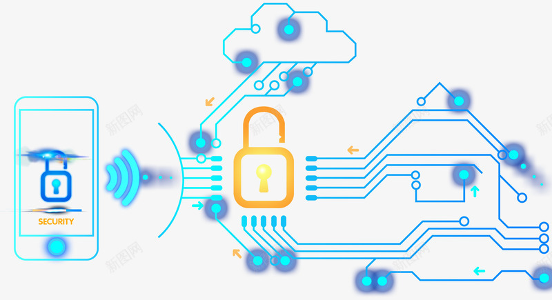 科技安全线路图png免抠素材_新图网 https://ixintu.com 云 互联网 安全 安全线路 科技 科技线路 线路图 装饰图案